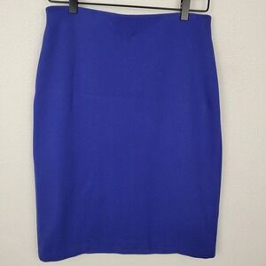 Philosophy Republic Clothing Royal Blue Pencil Skirt‎ Gold Exposed Back Zip 6